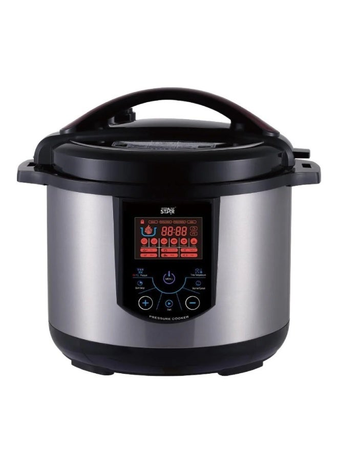 Winning Star, pressure cooker, capacity 10 liters, digital, 14 functions, spoon and measuring cup accessories, stainless steel, 1350 watts, black silver, M/ ST-9336 - Image 1